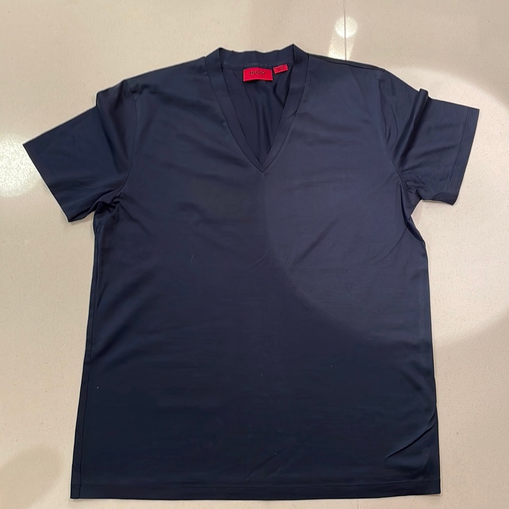 Hugo Boss - Navy - Deep V-Neck - T-Shirt